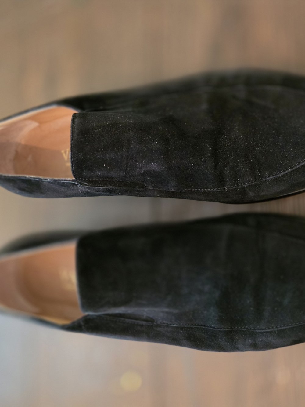Varda Womens Black Suede Slip-On Loafers Size 8.5